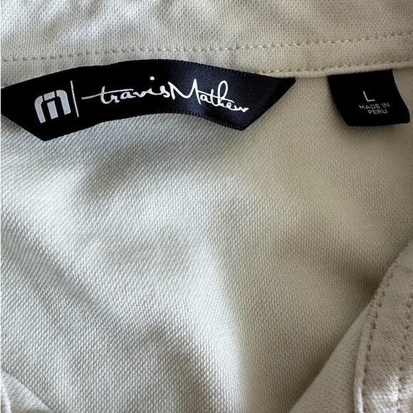 Travis Mathew Pale Yellow Legacy Golf Club Short Sleeve Gold Polo- L - Picture 3 of 9
